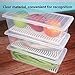 Food Storage Container, (Pack of 3) 77L Plastic Food Storage Container with Removable Drain Plate and Lid, Stackable Freezer Storage Containers Keep Fresh for Storing Fish, Meat, Vegetables and More