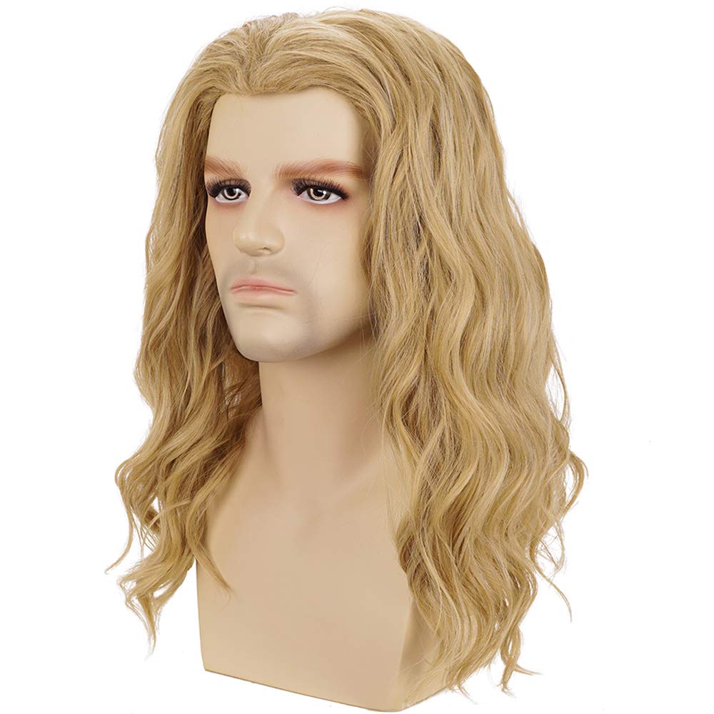 Amazon Com Morvally Mens Long Wavy Curly Blonde Wig For Cosplay
