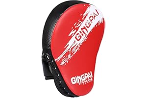 GINGPAI BOXING 1PC PU Leather Boxing Curved Focus Punching Mitts Pad, Kickboxing, Muay Thai, MMA, Karate Boxing Focus Mitts Pad for Men and Women Sparring Gear Pad