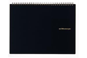 Maruman MNEMOSYNE Notebook 8.66 x 11.69 Inches (Horizontal A4), 5mm-squared, 70 Sheets (N180A), black