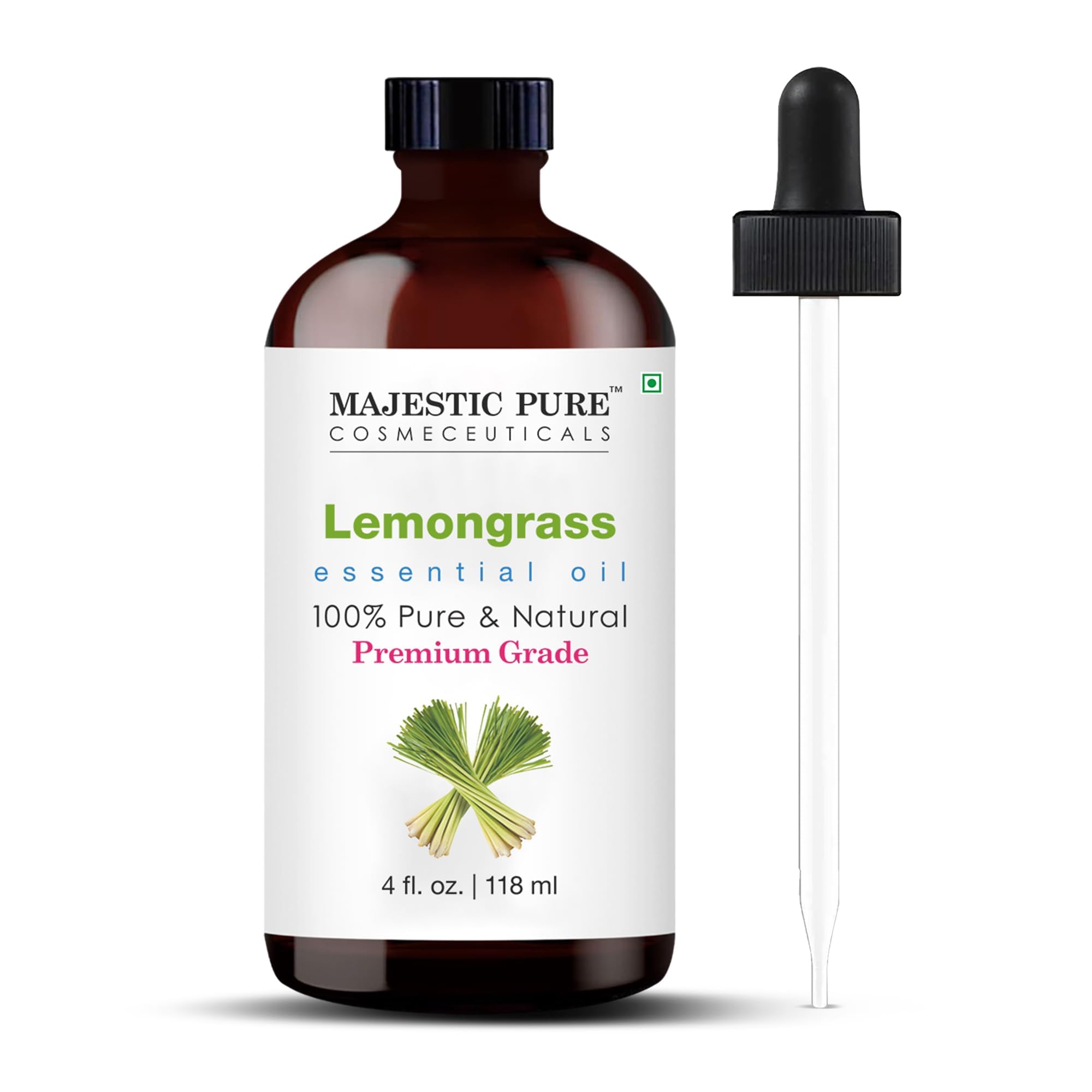 Majestic Pure Lemongrass Essential Oil for Diffuser - 4 Fl Oz