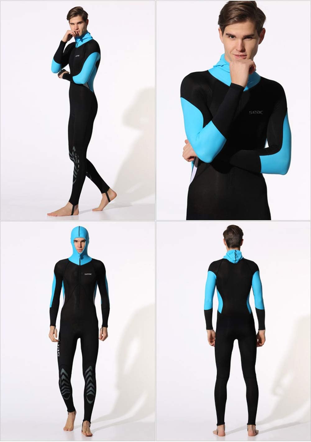 Full Body Scuba Rash Guard Dive Skin UV Swimwear Sport Skins for Men Women, Long Sleeve One Piece Front Zipper Diving Wetsuit for Surfing Swimming Snorkeling Canoeing : Sports & Outdoors