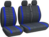 TOYOUN Van Seat Covers 3D Stripe Print Universal Fit Blue