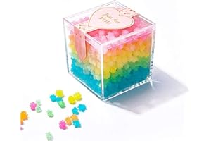 KissYou Acrylic Box Clear Acrylic Candy Boxes Small Acrylic Box with Lid Clear Storage Box Transparen Square Cube Plastic Wedding Gift Back to School Party Favors Supplies Decorative Box