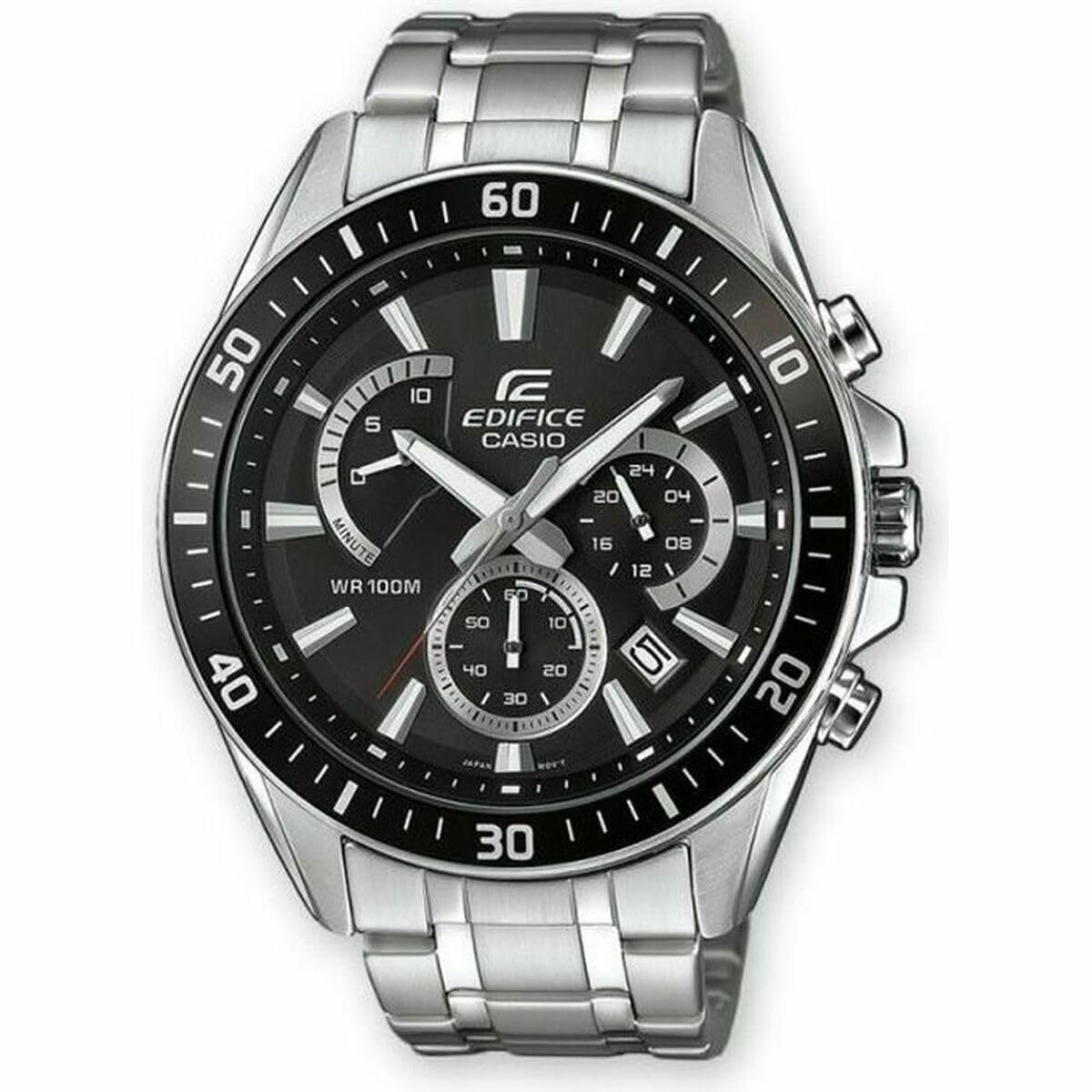 Casio Mens Quartz Watch, Chronograph Display and Stainless Steel Strap EFR-552D-1AVUEF,Black One Size