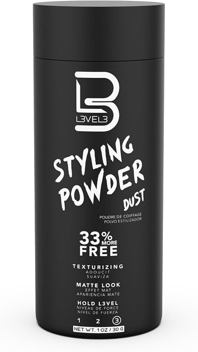 L3 Styling Powder L3VEL3 for Men 1 oz Matte Hair Styling Powder