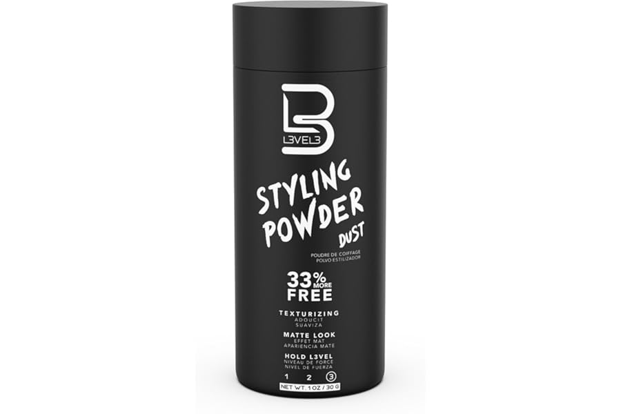 L3 Level 3 Styling Powder – Natural Look Mens Powder – Easy to Apply with No Oil or Greasy Residue