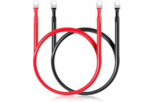 XIOGZAXI 8 AWG Battery Cable 2 Pcs, 20 Inch Battery Cables with M8 Ring Terminals, Marine Batterys Cables Pure Copper, Batterys Ground Cable for Motorcycle, Car, Truck, Rv, Boat