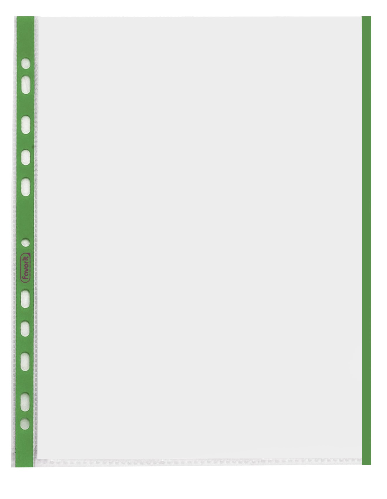 Favorit 100460031 Transparent Envelope with Border Green Format Interior A4 Finish Orange Skin Pack of 10