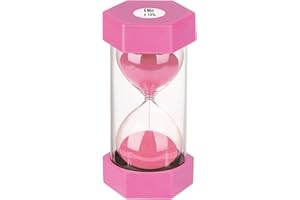 5 Minute Sand Timer Hourglass, SuLiao Colorful Sand Watch, Lager Pink Sand Clock, Reloj de Arena 5 Minuto, Plastic Hour Glass Sandglass Timer for Kids, Games, Classroom, Kitchen, Decoration