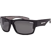 Bomber Polarized Safety Sunglasses for Men, z87 Compliant, Polarized Sunglasses, Matte Black Frame with Polarized Safety Smoke Lens, Non-Slip Foam Lining, UV Protection, TR111