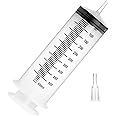 550ml Large Syringe with Tip Adapter, Sterile and Individual Sealed, Plastic Garden Syringe for Liquid, Paint, Epoxy Resin, Oil, Watering Plants, Refilling