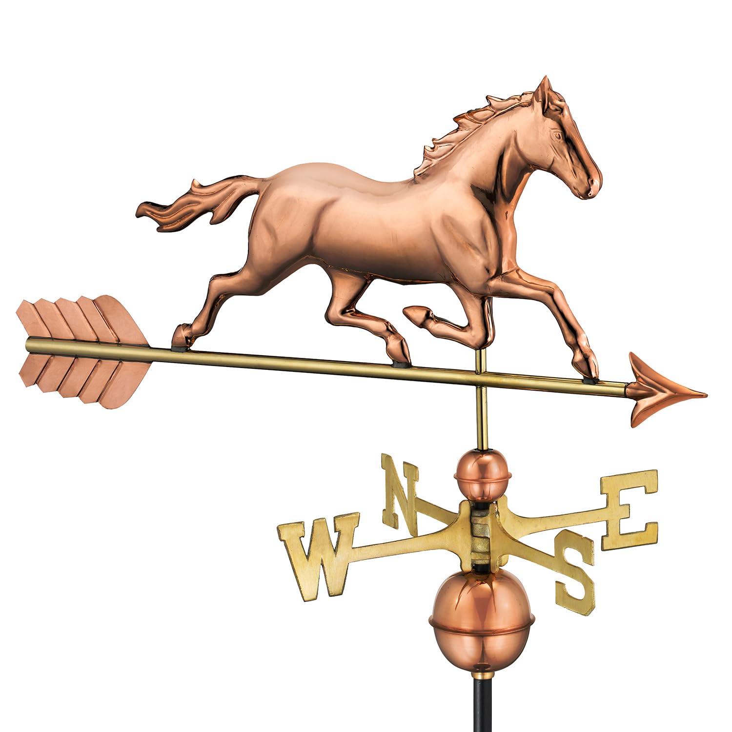 Photo 1 of ***SIMILAR ITEM****
Good Directions Polished Copper Trotting Horse Weathervane – Decorative Rooftop Accent for Barns, Homes, Sheds, and Cupolas – Durable & Handcrafted