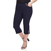 Rekucci Curvy Woman Plus Size Chic Capri with Zipper Detail