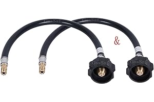 GasSaf 12inch RV Propane Hose, Camper Propane Hose for RV 2-Stage Regulator with Acme Nut and a 1/4'' Inverted Male Flare (2 PCS)