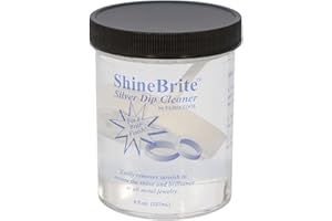 PMC SUPPLIES LLC ShineBrite Silver Dip Cleaner - 8 Oz Jewelry Silver Metal Polishing Tarnish Oxidation Removal Cleaning Finishing Solution