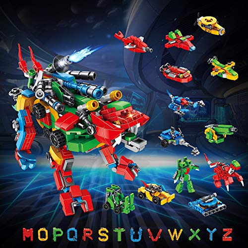 VATOS STEM Building Toys - 630 PCS Alphabets Beast Creative Building Bricks | 27-in-1 Learning Educational Construction Toys for Boys Girls Age 6 7 8 9 10 11 12 Years Old -Gift