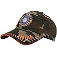 WMX India Cricket Cap - Adult Unisex, Blue, Camo, Cotton, Sun Protection, Moisture Wicking, Large, Cricket Fans