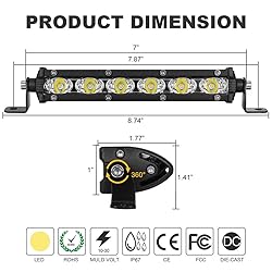 7 Inch Single Row Led Light Bar Pods - BEAMCORN
