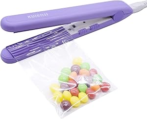 Food Bag Heat Sealer Handheld, Portable Mini Sealing Machine for Bag Food Storage, Double Smart Switches on the Side with 47 inch Separate Type Power Cable (Purple)