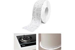 FANSIVOKE 1.5" * 16.4' Kitchen & Bath Tape Caulk Strip, Upgraded Acrylic Glue PVC Self Adhesive Waterproof Caulking Sealing Tape, Decorative Sealant Trim for Kitchen Sink Toilet Bathtub (5mGranite)
