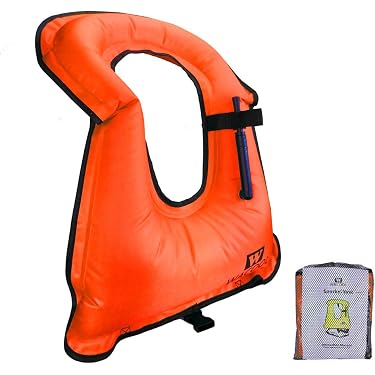 Typhoon Sports Youth Inflatable Snorkel Vest – High Viz Yellow, Size Small For Kids