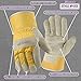 Wells Lamont Women's Heavy Duty Leather Palm Work Gloves with Safety Cuff, Medium (4113M) , Tan