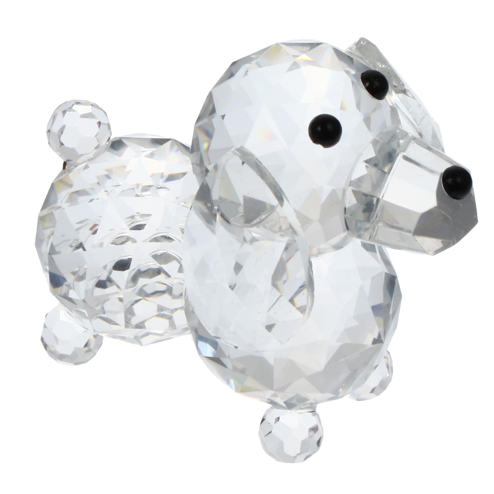 VOSAREA Crystal Dog Figurine Decoration Glass Dog Puppy Sculpture Table Art Crystal Animal Figurine Collectable Desk Decoration Ornaments
