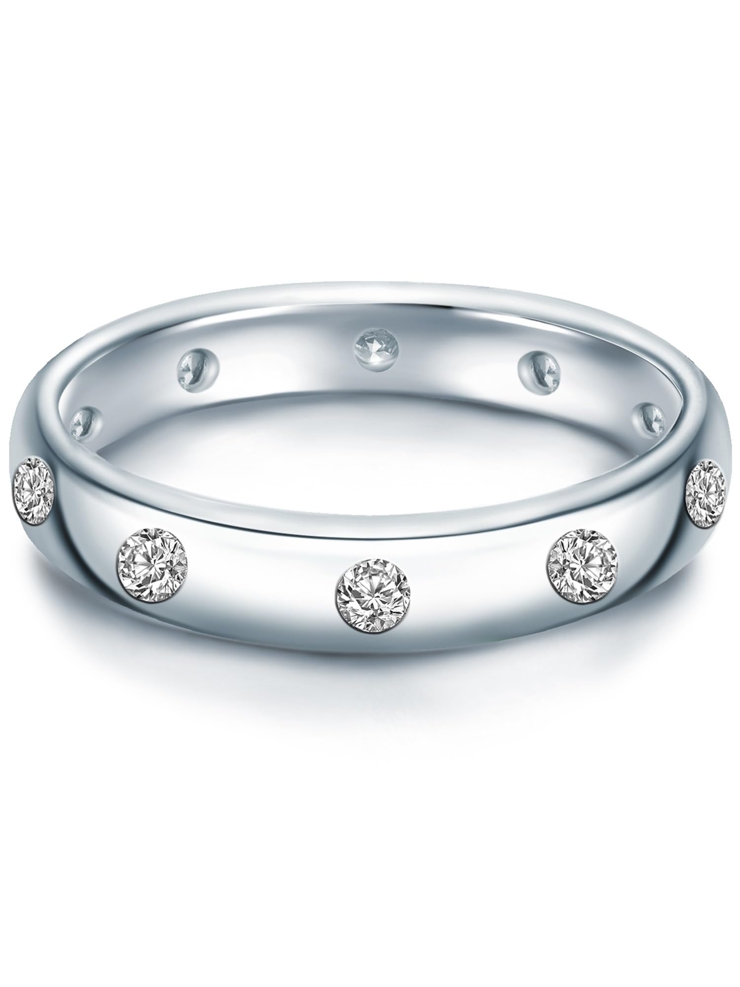 Trilani Female Sterling Silver Zirconia Band Ring