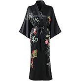 Ledamon Women's 100% Silk Kimono Long Robe - Classic Colors and Prints