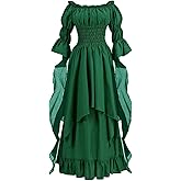 GOLDSTITCH Women's Victorian Dress Renaissance Medieval Costume Gothic Witch Dress for Women