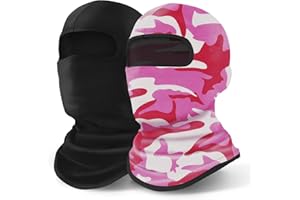 YESLIFE 2 Pieces UPF 50+ Balaclava Ski Mask, Motorcycle UV Protector, Motorcycle Helmets Face Mask for Men and Women