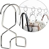 Wiosi Metal Purse Hanger Closet Set of 4 - Anti-Fall Heavy Duty Bag Organizer Hooks for Handbags, Backpacks & Totes, Durable Space Saving Bag Holder and Closet Hook