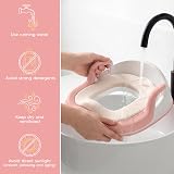 Maliton Toddler Toilet Seat with 2 Step Stool Pink | Anti-Slip Handles Splash view 8