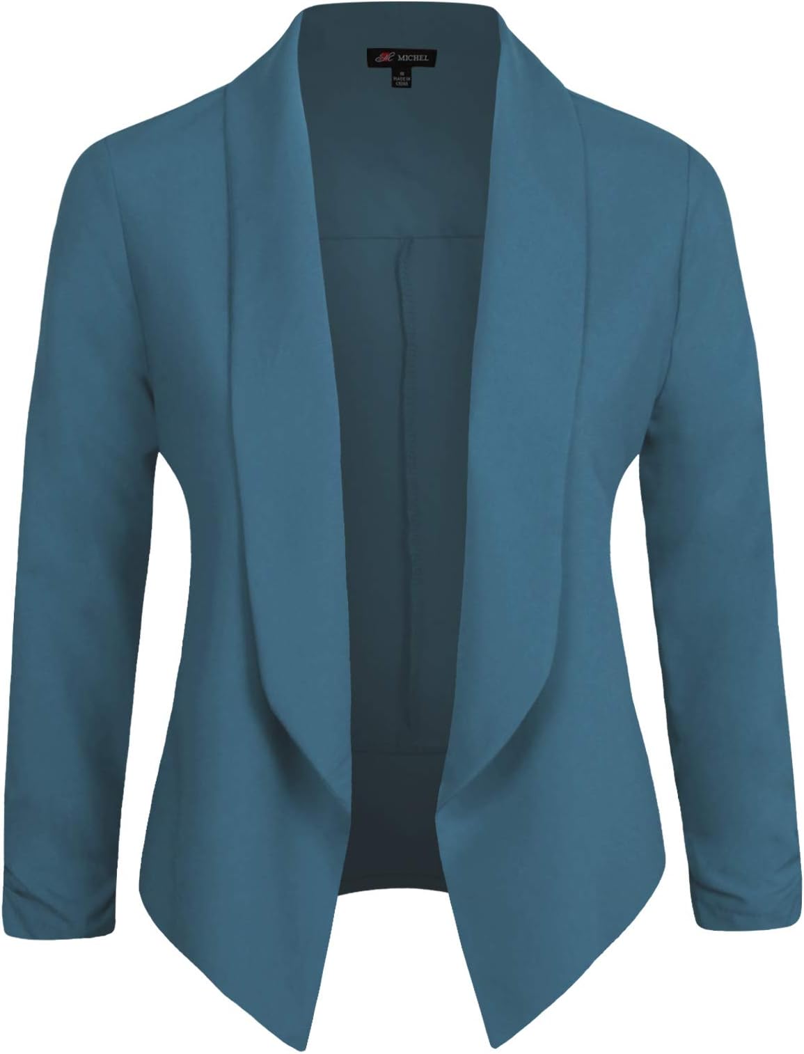 Michel Womens Blazer Work Office Lightweight Stretchy Open Front Lapel Jacket Style Cardigan with Plus Size (1XL ~ 3XL)