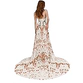 SUFUTOP 2025 Women's Strapless Mermaid Boho Wedding Dresses Colored Embroidery Bridal Dress for Fall Wedding SF098