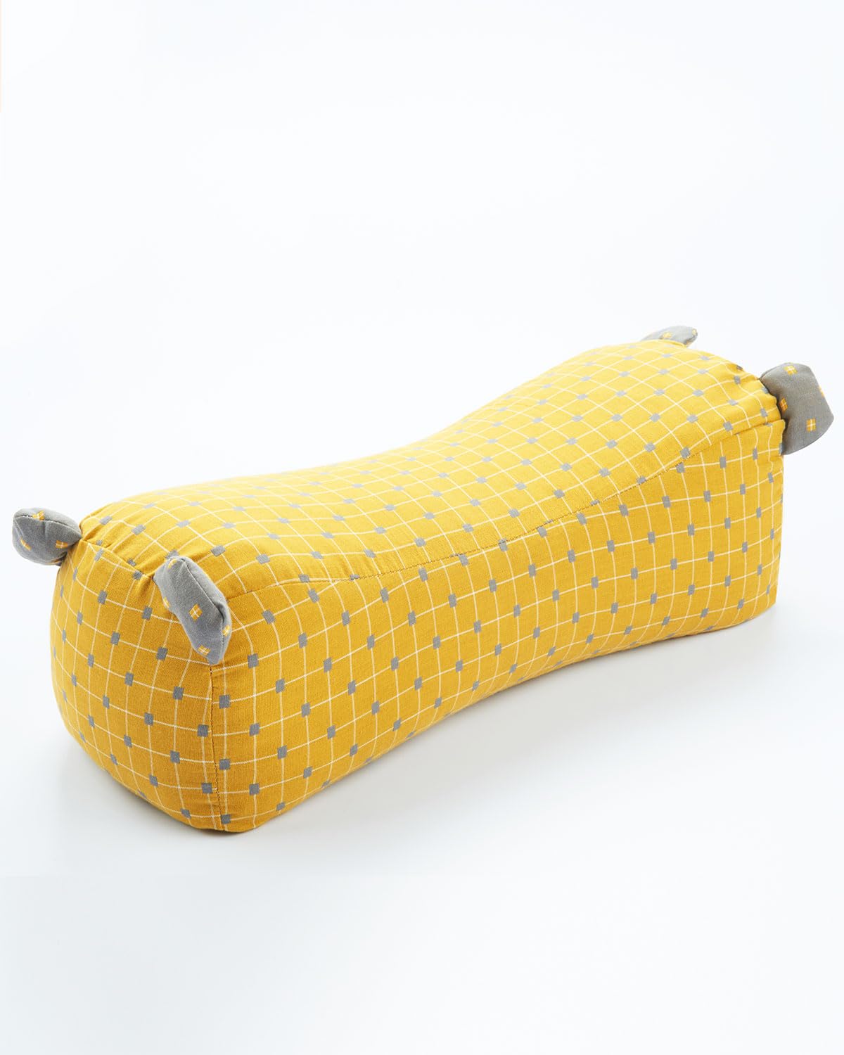 Photo 1 of EDMILE Buckwheat Roll Pillow for Neck Support, Adjustable Buckwheat Bolster Pillow, Firm Support Neck Roll Pillow for Side and Back Sleepers, Cylinder Pillows with Pillowcase, Yellow 16" x 6"