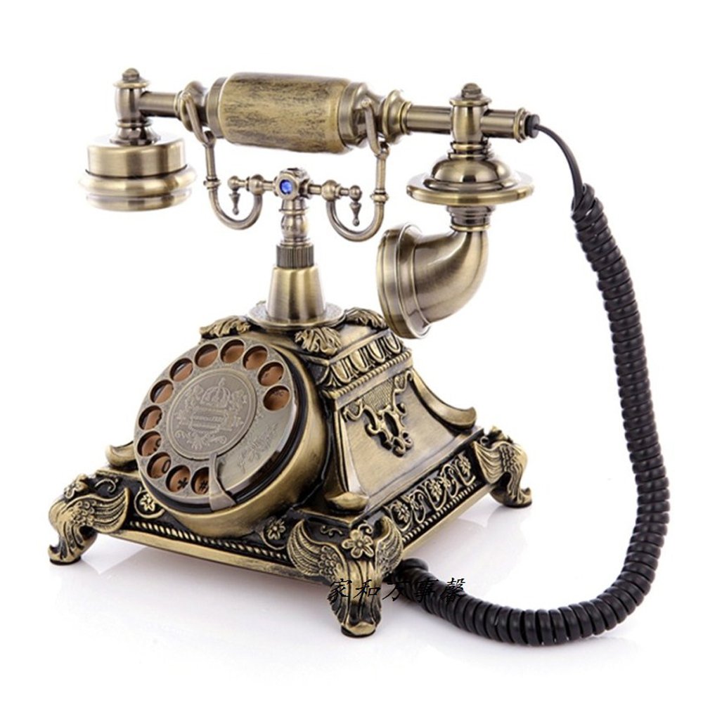 TelPal Rotary Dial Vintage Antique Home Telephone Table Replica, Retro Office Corded Telephone Decor