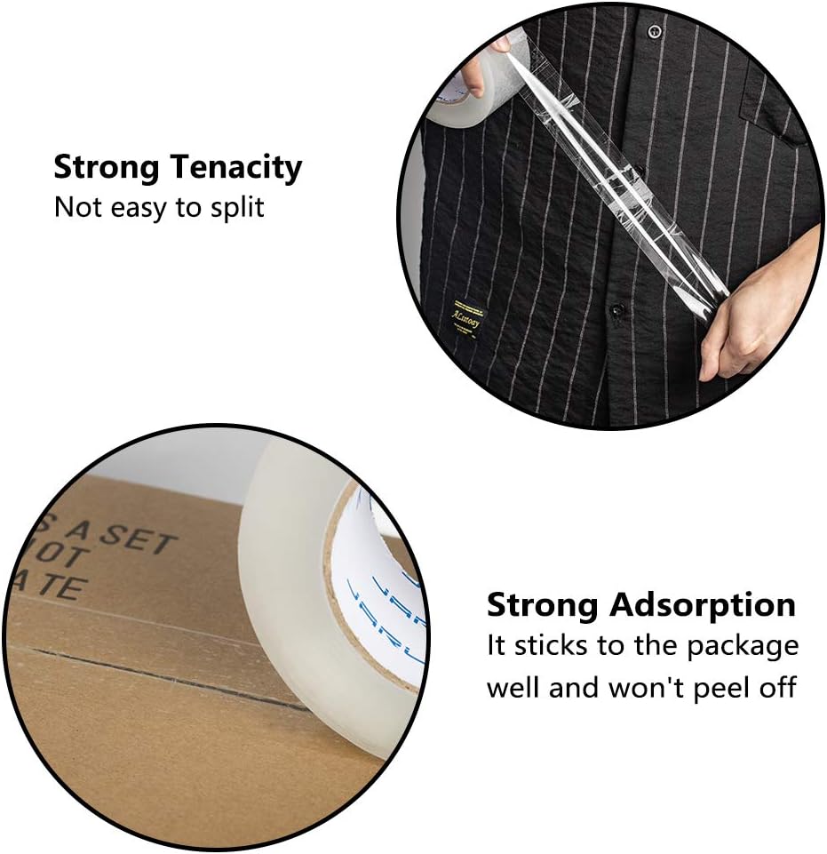 JARLINK Clear Packing Tape (18 Rolls), Heavy Duty Packaging Tape for Shipping Packaging Moving Sealing, Stronger & Thicker 2.8mil, 2 inches Wide, 65 Yards Per Roll, 1170 Total Yards : Office Products