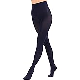 Paralinda Women's 80 Denier Solid Color Opaque Tights, High Waist Footed Pantyhose
