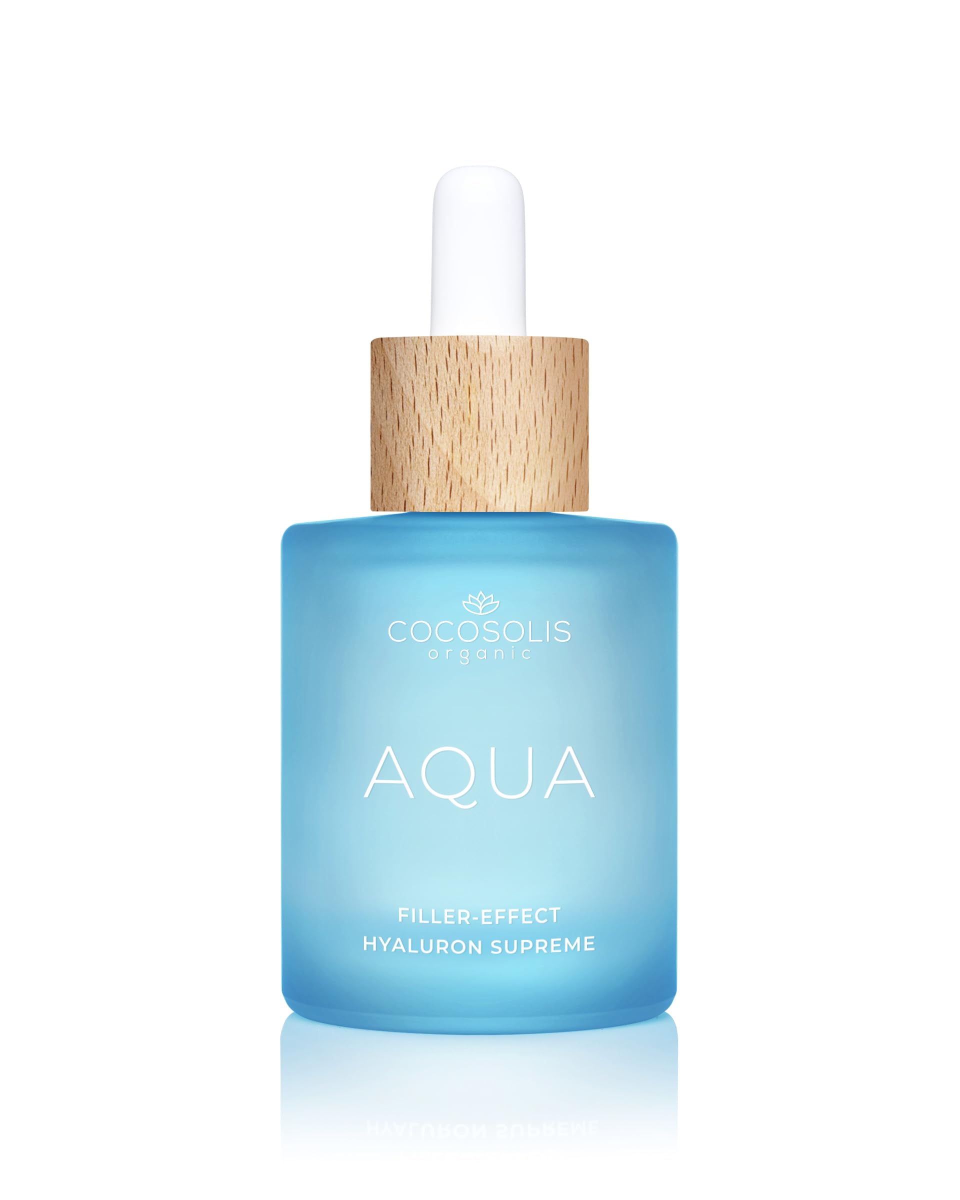 COCOSOLIS AQUA Filler-Effect Hyaluron Supreme facial serum with 8 types of hyaluronic acid and Aquaxyl™, vegan anti-age day care with ultra hydration