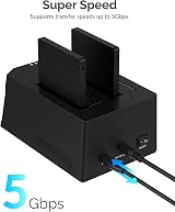 Sabrent 2 Bay USB C Hard Drive Docking Station 2.5 3.5 Inch SATA SSD HDD Cloning view 4