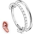 G23 Titanium Cartilage Earring Hoop: 16G 8mm 10mm 12mm Conch Helix Piercing Jewelry CZ Double/Triple Nose Rings Hoops Septum Rings Hypoallergenic Hinged Segment Clicker Lip Rings Rook Daith Tragus Earrings