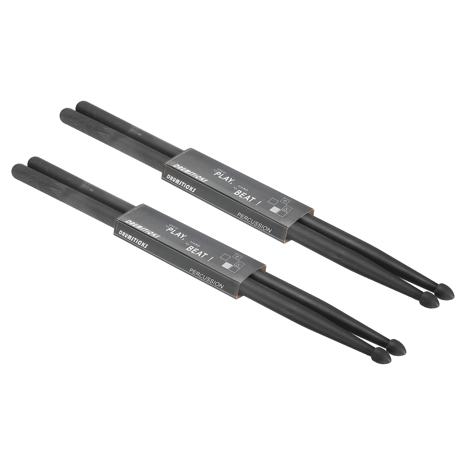 PATIKIL Nylon Drumstick 5A Plastic Anti Slip Handle Drum Stick for Adults Electronic Drums Musical Instrument Percussion Black 2 Pair