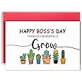 Huameigf Happy Boss’s Day Card, Cute Card Gifts for Boss Lady, Thank You Card from Employee, Funny Boss Day Card Gifts for Men or Women, Thank You for Helping Us Grow…