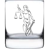 Bevvee Lady Justice - Whiskey Rocks Glass - Lawyers and Attorneys Themed Gifts or Party Decor for Women and Men - 10.25 Oz