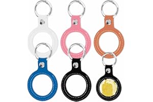 HEOGACINLIA 5 Pcs PU Leather Coin Holder Keychain AA Coin Holder AA Chip Holde Cute Coin Pouch Keychain for Coin Sobriety Chips Tokens Medallion Collection Quarter Fits Size 34mm Displays Both Sides