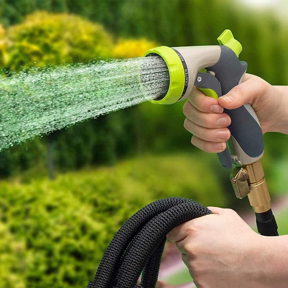 JAJ 100 ft Expandable Garden Hose Set Retractable Lightweight Durable Flexible Water Hose with 3/4 Nozzle Solid Valve and High Pressure Water Spray Nozzle Hoses : Garden & Outdoor