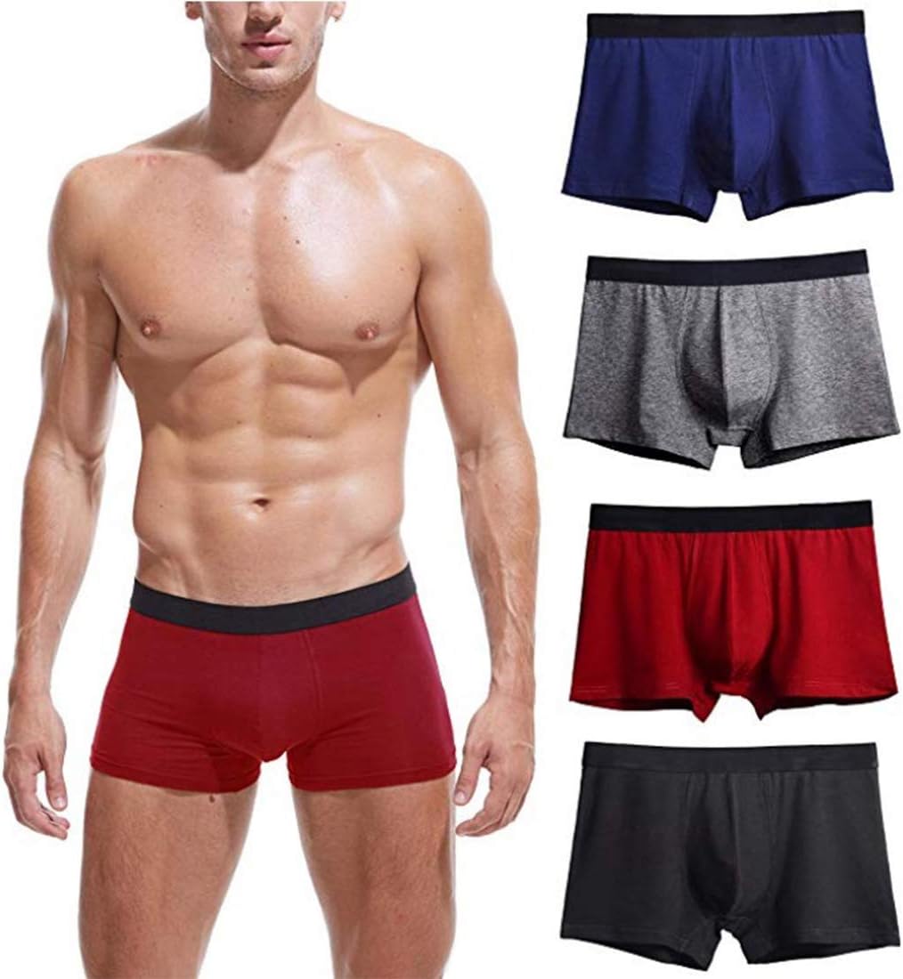 Men's No Ride up Boxer Briefs Stretch Comfortable Breathable Cotton