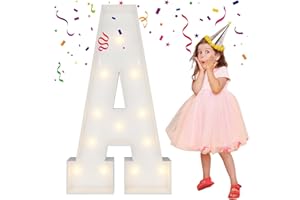 MERRY MOSAICS 4FT Marquee Light Up Letters, Large Marquee Letters, Mosaic Balloon Frame Letter Big Letters For Engagement Wedding Decorations Birthday Party Backdrop Decor, Balloon Arch Kit Letter A